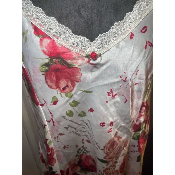Delicates Women's M Vintage Floral Satin Robe & Dress Set Multicolor - Picture 5 of 16